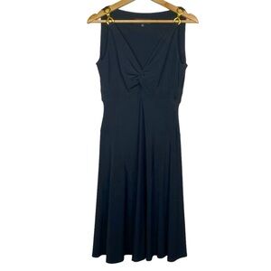 JONES NEW YORK Stretch Jersey Sleeveless A-line Midi Dress, Black, Size 4